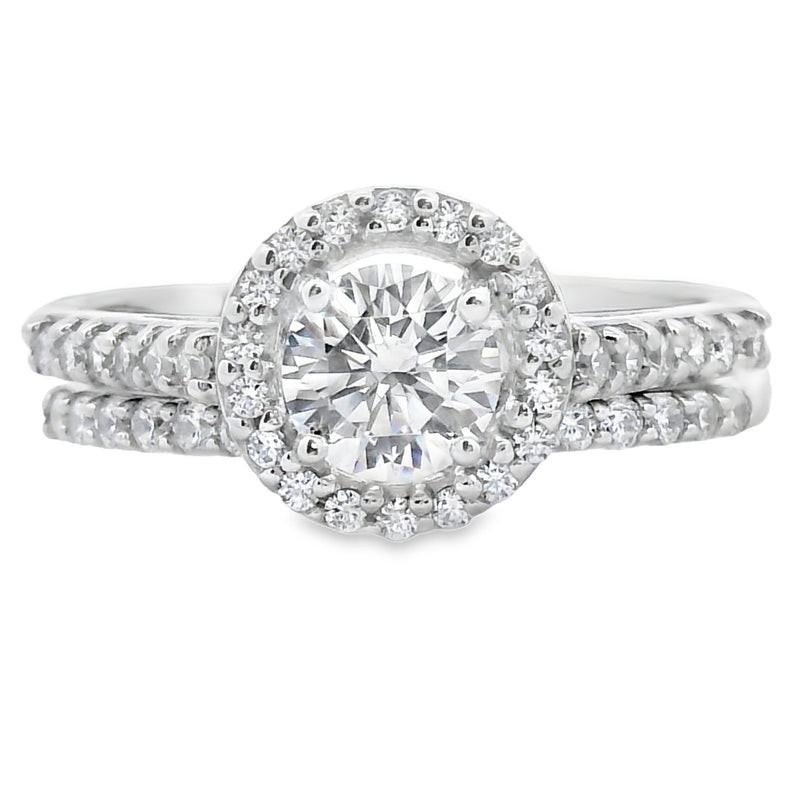 Bids.com Cubic Zirconia CZ SS Bridal Sterling Silver Rings