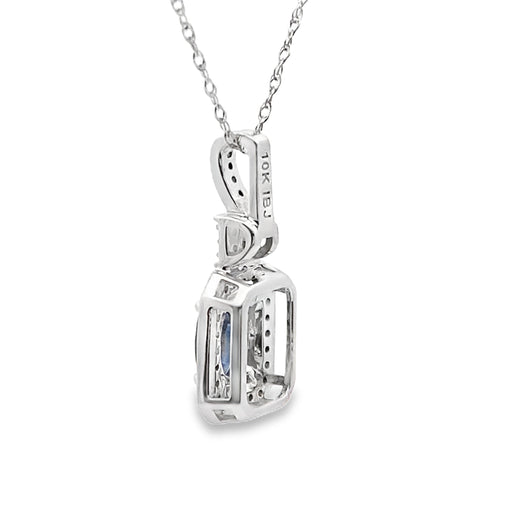 Bids.com .66ct Sapphire Diamond Fashion Pendants 10KT White Gold Pendants