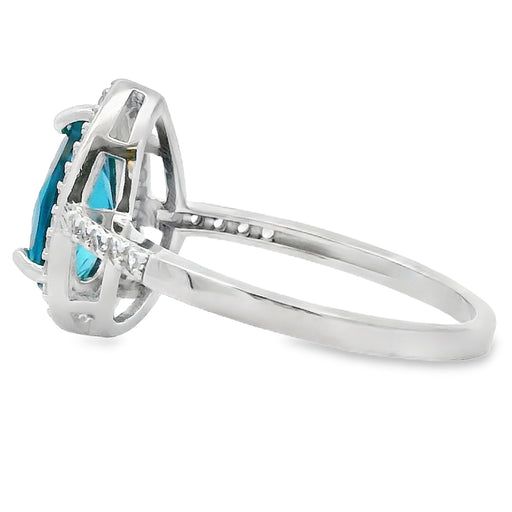 Bids.com London Blue Topaz Created Sapphire Ring Sterling Silver Rings