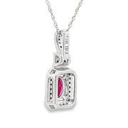Bids.com .66ct Ruby Diamond Fashion Pendants 10KT White Gold Pendants