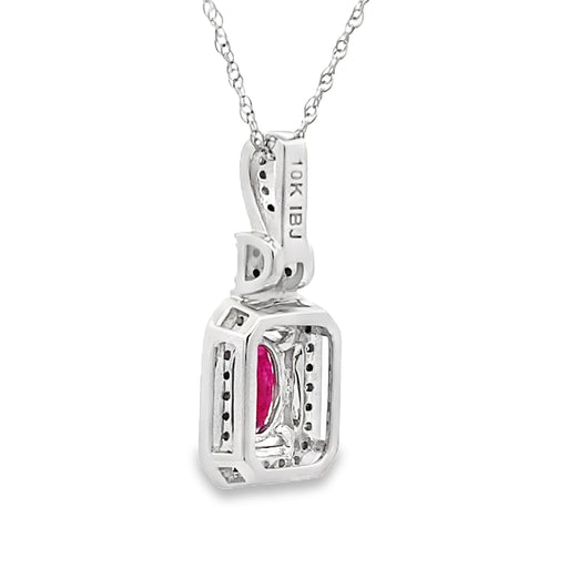 Bids.com .66ct Ruby Diamond Fashion Pendants 10KT White Gold Pendants