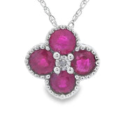 Bids.com .77ct Ruby Diamond Fashion Pendants 14KT White Gold Pendants
