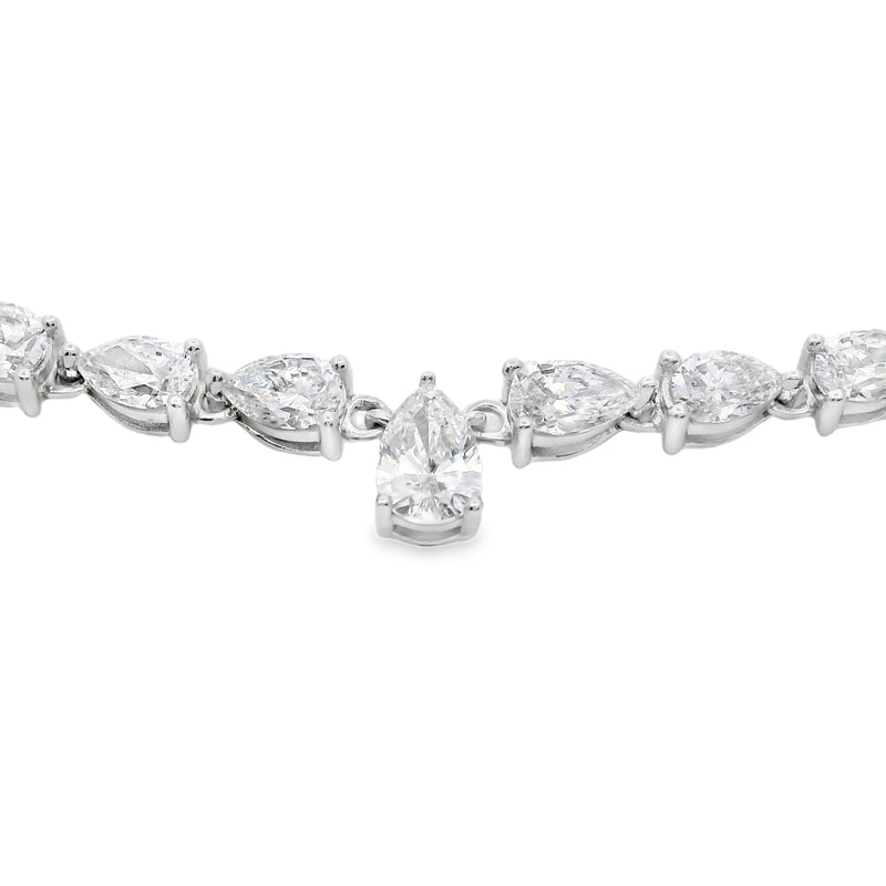 Bids.com 15.00ct Lab Grown Diamond Tennis 14KT White Gold Pendants