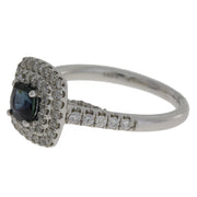 Bids.com 1.22ct Sapphire Diamond Ring 14KT White Gold Rings