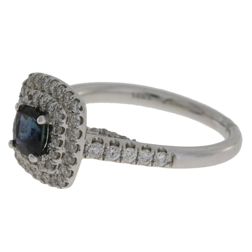 Bids.com 1.22ct Sapphire Diamond Ring 14KT White Gold Rings
