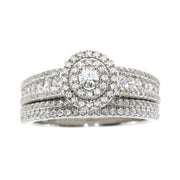 Bids.com Cubic Zirconia CZ SS Bridal Sterling Silver Rings