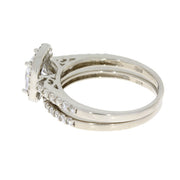 Bids.com Cubic Zirconia CZ SS Bridal Sterling Silver Rings