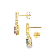 Bids.com Mystic Fire Topaz Dangle Earrings 10KT Yellow Gold Earrings