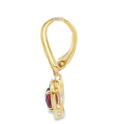 Bids.com 1.41ct Garnet Diamond Dangle Earrings 10KT Yellow Gold Earrings