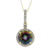 Bids.com Mystic Fire Topaz Fashion Pendants 14KT Yellow Gold Pendants