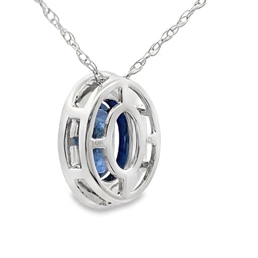 Bids.com .59ct Sapphire Diamond Fashion Pendants 10KT White Gold Pendants