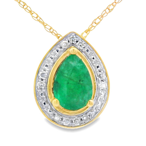 Bids.com .41ct Emerald Diamond Fashion Pendants 10KT Yellow Gold Pendants