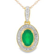 Bids.com Chalcedony Diamond Fashion Pendants 10KT Yellow Gold Pendants