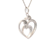 Bids.com .10ct Diamond Heart Love Pendant Sterling Silver Pendants