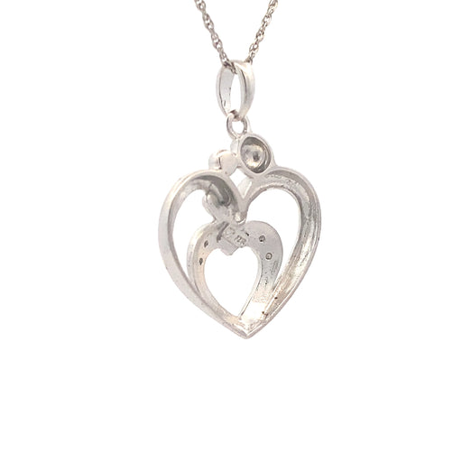 Bids.com .10ct Diamond Heart Love Pendant Sterling Silver Pendants
