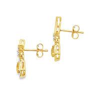 Bids.com .48ct Citrine Diamond Dangle Earrings 10KT Yellow Gold Earrings