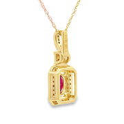 Bids.com .66ct Ruby Diamond Fashion Pendants 10KT Yellow Gold Pendants