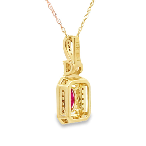 Bids.com .66ct Ruby Diamond Fashion Pendants 10KT Yellow Gold Pendants