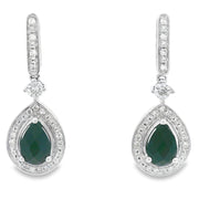 Bids.com .84ct Onyx Diamond Dangle Earrings 10KT White Gold Earrings