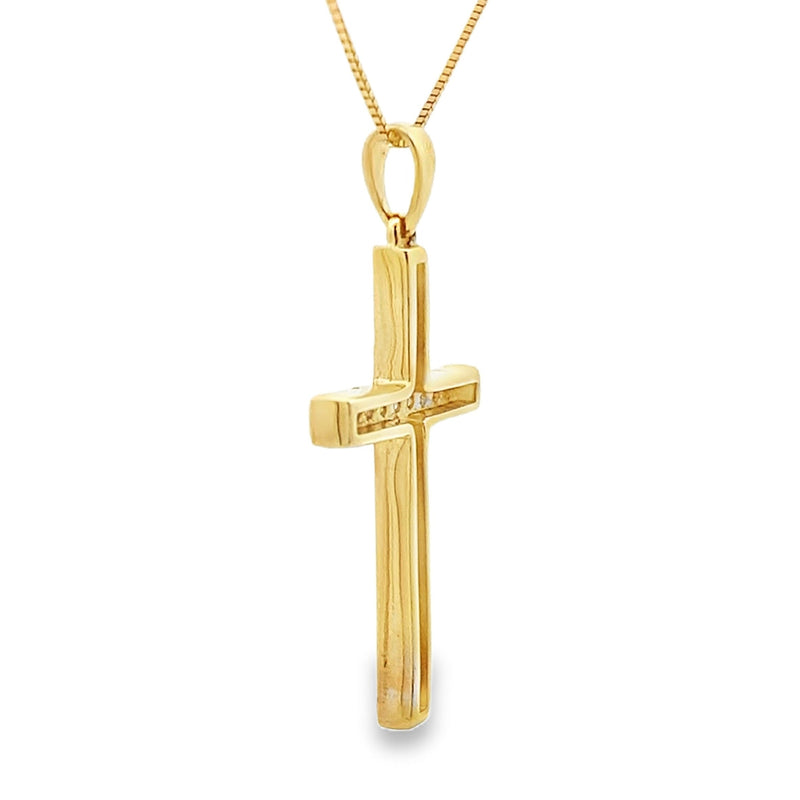 Bids.com .22ct Diamond Cross Religious Pendant 14KT Yellow Gold Pendants