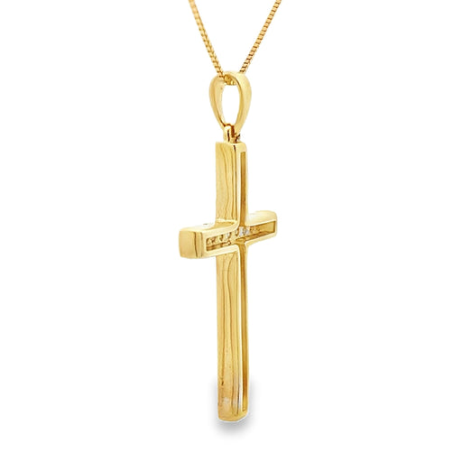 Bids.com .22ct Diamond Cross Religious Pendant 14KT Yellow Gold Pendants