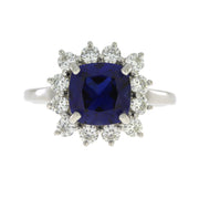 Bids.com Created Sapphire Moissanite Ring Sterling Silver Rings