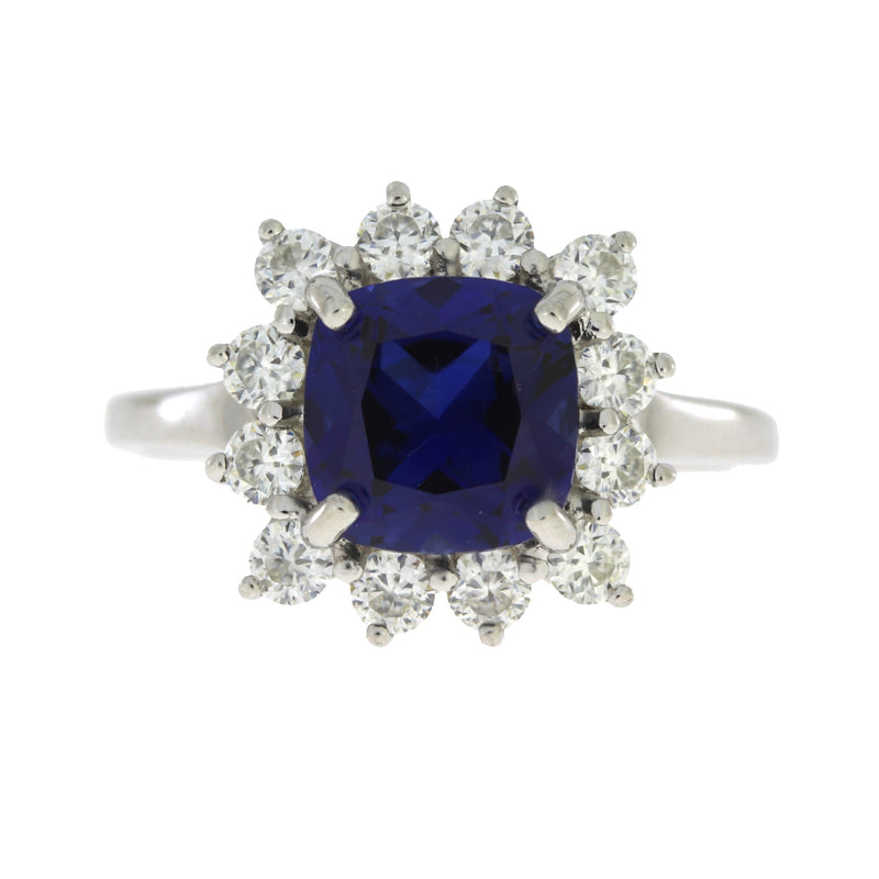 Bids.com Created Sapphire Moissanite Ring Sterling Silver Rings