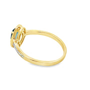 Bids.com .59ct London Blue Topaz Diamond Ring 10KT Yellow Gold Rings