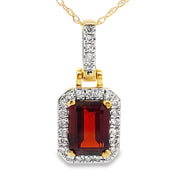 Bids.com 1.31ct Garnet Diamond Fashion Pendants 10KT Yellow Gold Pendants