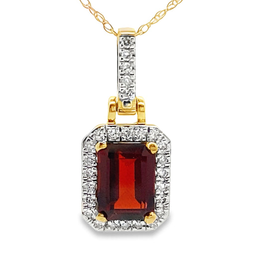 Bids.com 1.31ct Garnet Diamond Fashion Pendants 10KT Yellow Gold Pendants
