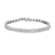 Bids.com Lab Grown Diamond Tennis Bracelet 10KT White Gold Bracelets White Smoke 7
