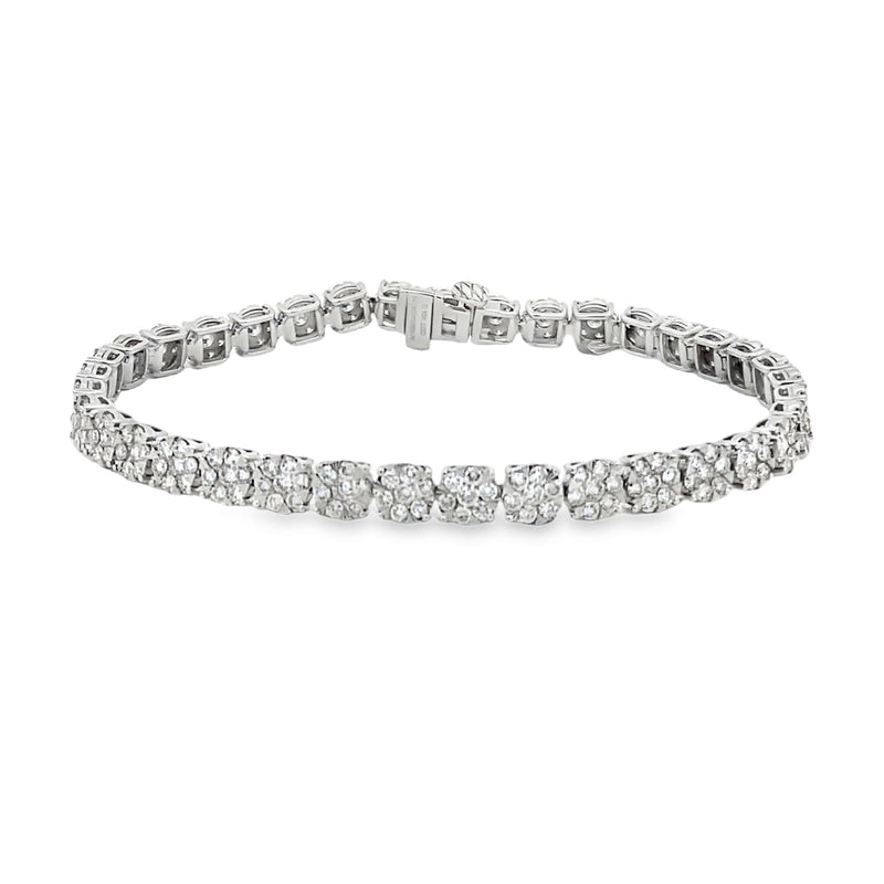 Bids.com Lab Grown Diamond Tennis Bracelet 10KT White Gold Bracelets White Smoke 7