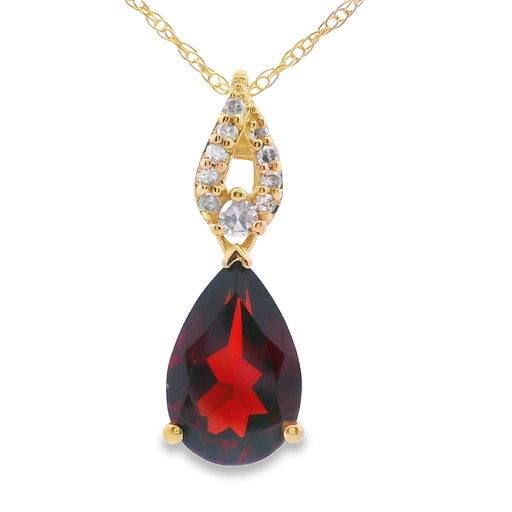 Bids.com 1.38ct Garnet Diamond Fashion Pendants 10KT Yellow Gold Pendants