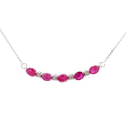 Bids.com .73ct Ruby Diamond Fashion Pendants 10KT White Gold Pendants