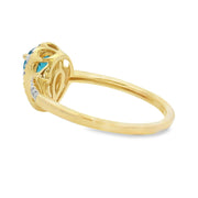 Bids.com 1.13ct London Blue Topaz Diamond Ring 14KT Yellow Gold Rings