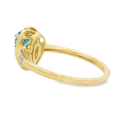 Bids.com 1.13ct London Blue Topaz Diamond Ring 14KT Yellow Gold Rings