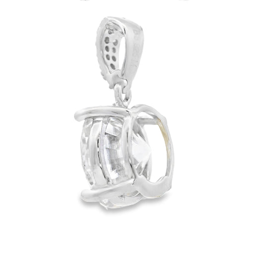 Bids.com 4.00ct Moissanite Pendant Sterling Silver Pendants White Smoke