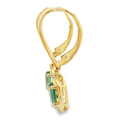 Bids.com .90ct Emerald Diamond Dangle Earrings 10KT Yellow Gold Earrings