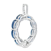 Bids.com Sapphire Diamond Fashion Pendants 14KT White Gold Pendants