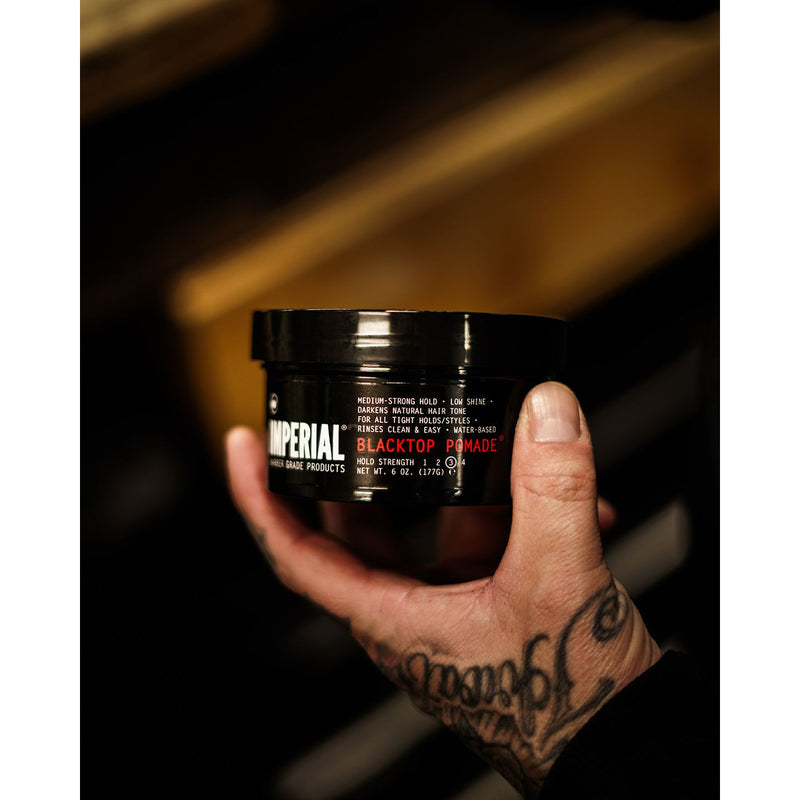 Imperial Barber Products Blacktop Pomade - 6oz Hair Styling Black