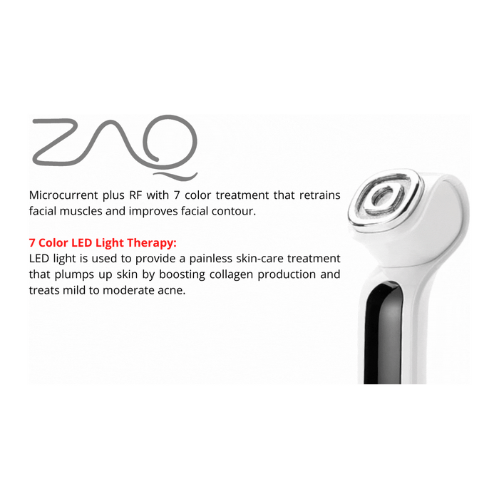 ZAQ Skin & Body -  Facial Rejuvenation Device - 7 Led, Rf, Ems, Sonic Vibration, Hot Massager Therapy