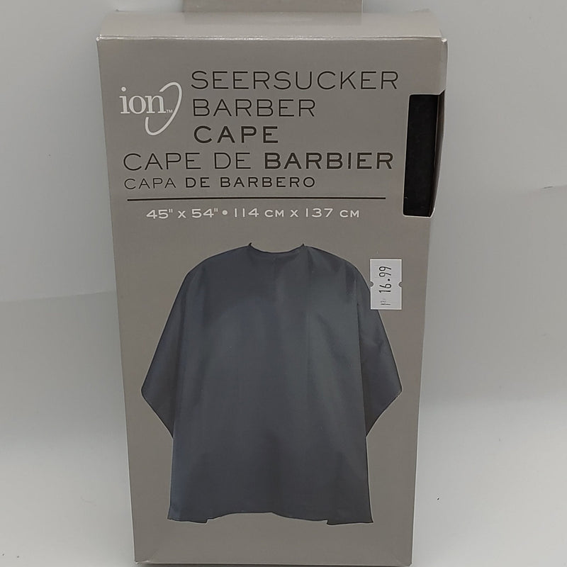 VIP Extensions Ion Seersucker Barber Cape 45" x 54" / 14 cm x 137 cm Color Black Salon Supplies