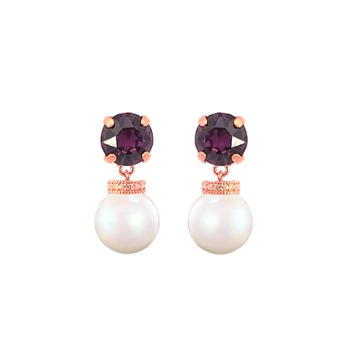 Isabel Amethyst Pearl Drop Earrings