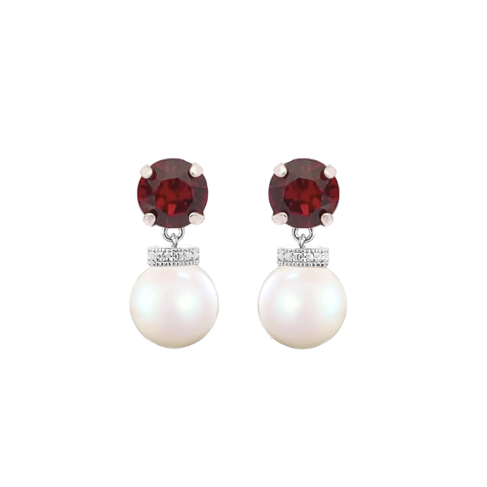 Isabel Garnet Pearl Drop Earrings