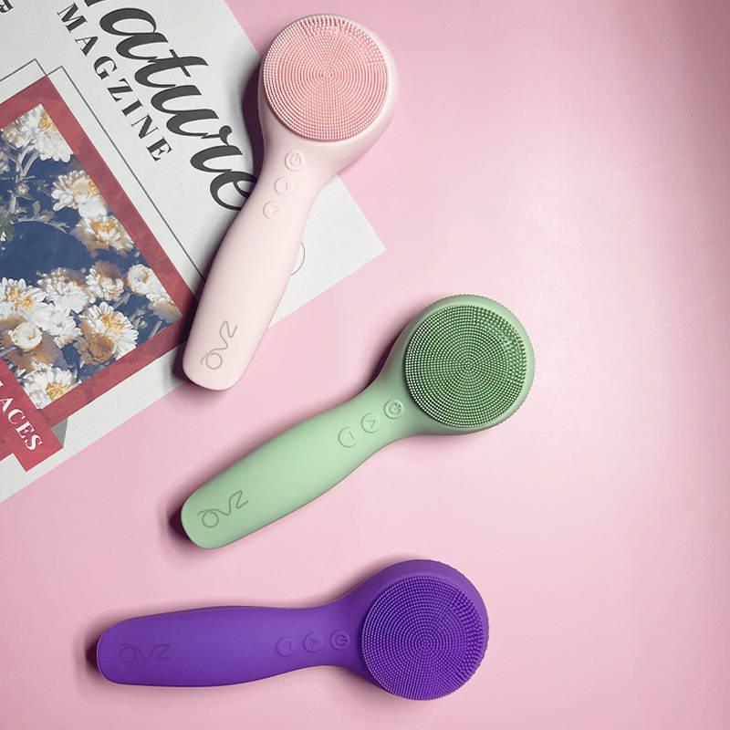 ZAQ Skin & Body IUV Sonic Micro-current LED Red/Blue Silicone Thermo Cleansing Brush with Gift Box