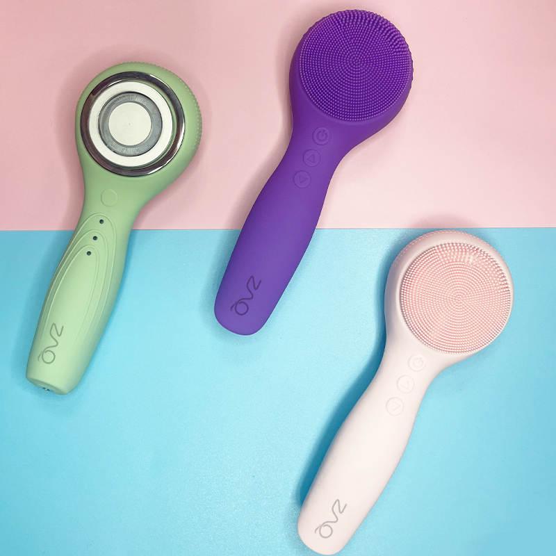 ZAQ Skin & Body IUV Sonic Micro-current LED Red/Blue Silicone Thermo Cleansing Brush with Gift Box