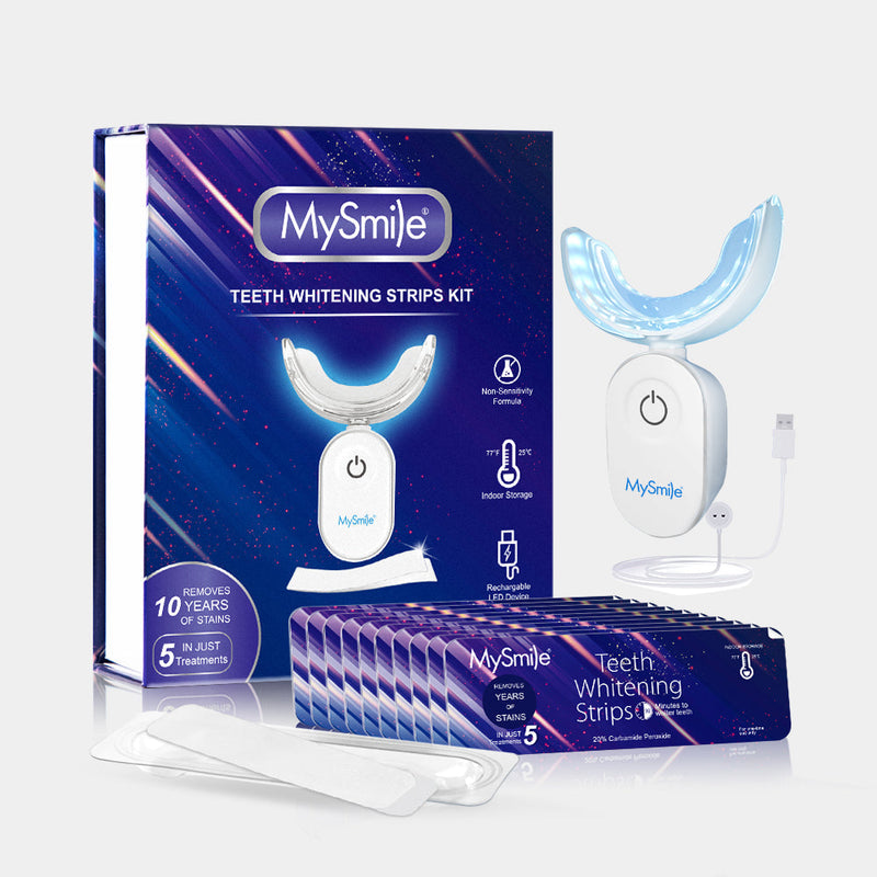MySmile Teeth Whitening Strips with LED Light Kit Teeth Whitening