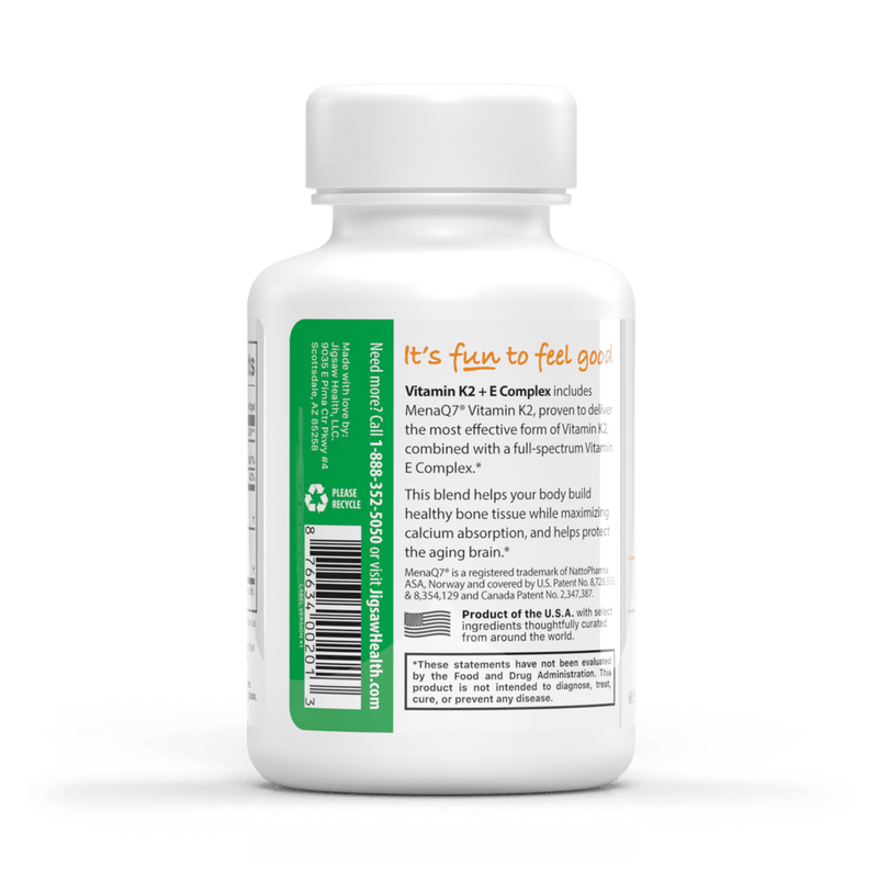 Jigsaw Health Vitamin K2 + E Complex Supplements