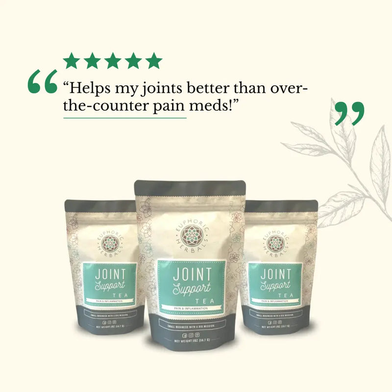 Euphoric Herbals Joint Support Tea Herbal Tea Seashell 60 Cup Servings,30 Cup Servings