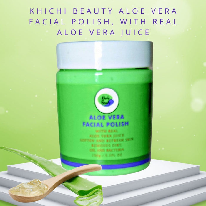 Khichi Beauty Aloe Vera Facial Polish, With Real Aloe Vera Juice, 150 / 5.1 fl oz